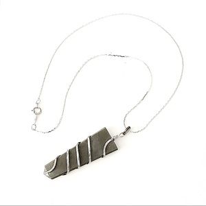 Gemstone PYRITE pendant with silver chain ~WOW 🤩